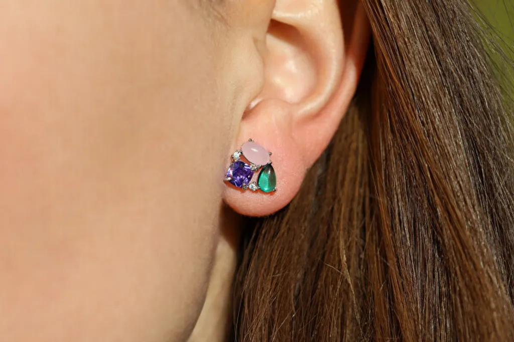 Orecchini in argento con zirconi colorati AGT-E128PC