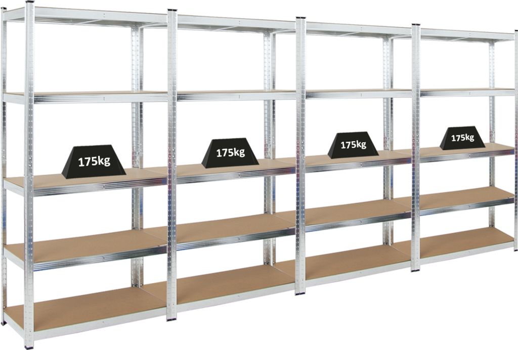 Mega Deal | 4x Schwerlastregal Ragnar | HxBxT 180x90x40cm | Produktbild 