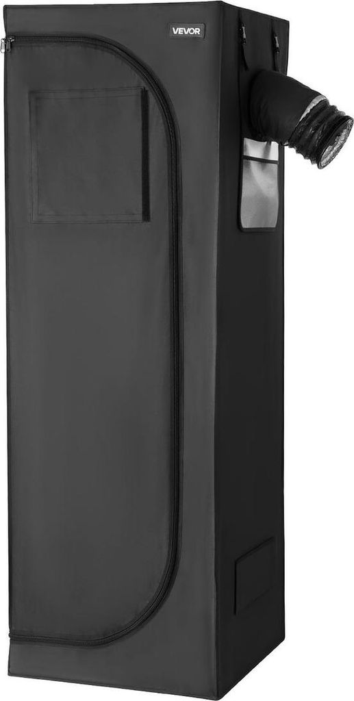 Indoor-Zuchtzelt-Set, 60 x 60 x 180 cm, Indoor-Pflanzenzelt mit Vollspektrum-LED-Zuchtleuchte und Belüftungssystem, 600D hochreflektierendes Mylar...