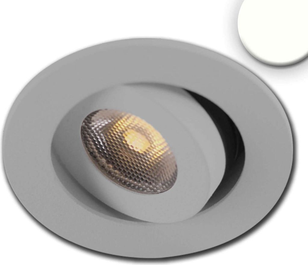 ISOLED LED Einbauleuchte MiniAMP alu gebürstet, 3W, 24V DC, neutralweiß, dimmbar