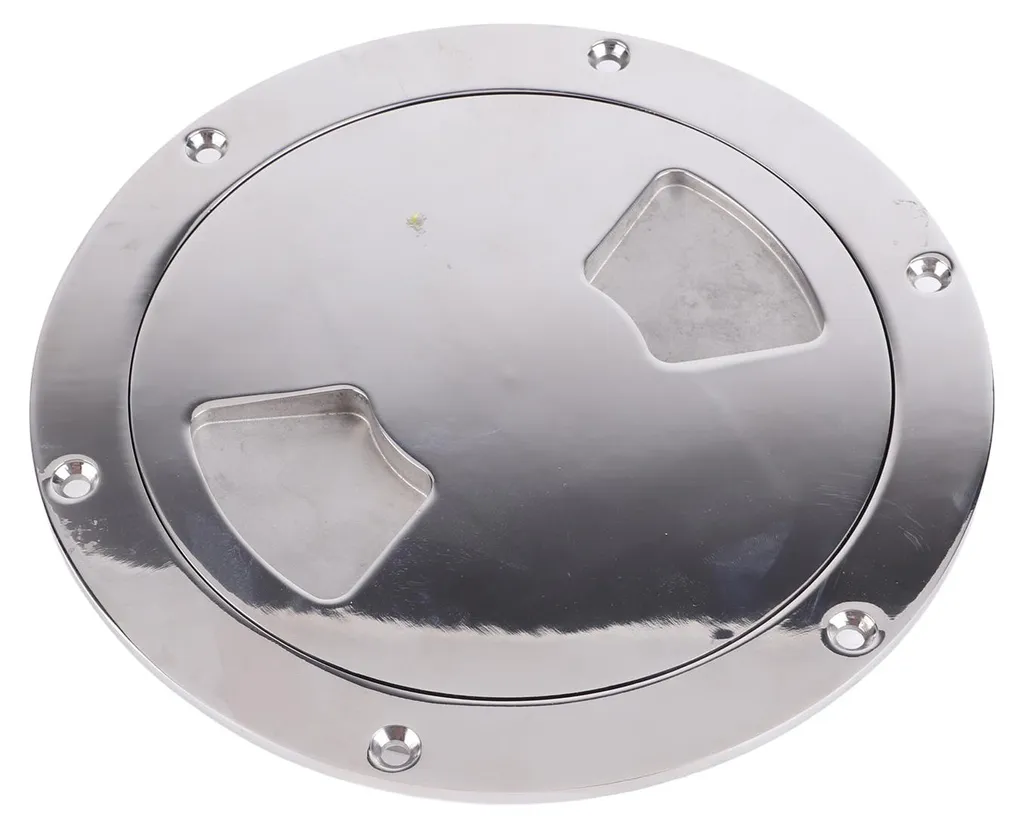 Plaque de pont ronde amovible en inox 316 pour trappe de visite bateau