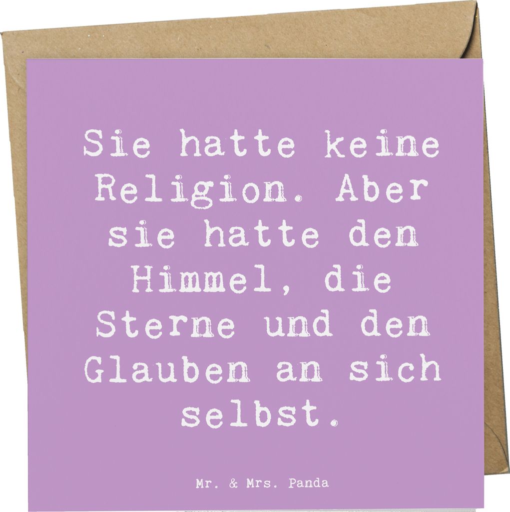 Mr. & Mrs. Panda Glückwunschkarte Spruch Himmel und Freude - Lavendeltraum - Geschenk, Motivation, anlasskarte, faltkarte, Klappkarte, erleben, L...