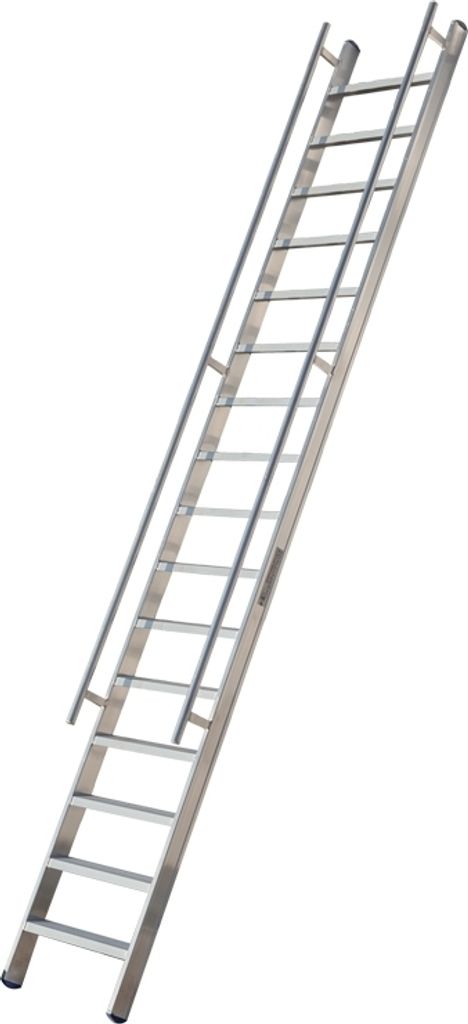 Alu Profi Stufenanlegeleiter Mod. 220 mit 2 Handläufen - Stufenanzahl: 17, Leiternlänge (L): 4,14 m