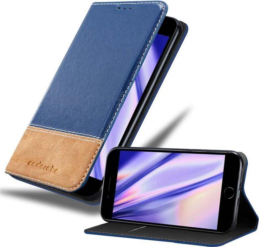 Cadorabo Hülle für Apple iPhone 7 PLUS / 7S PLUS / 8 PLUS Schutzhülle in Blau SHandyhülle Book Case Etui Kunstleder
