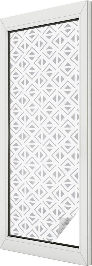 Buntglas Fensterfolie – 146x50 cm – Stained-Glass Design – blickdichte dekorative Sichtschutzfolie – selbstklebend, UV-Schutz – Geometris...