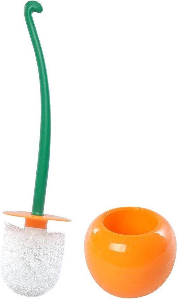 Orangefarbene Kirschenform-Toiletborste mit langem Stiel und robustem Design