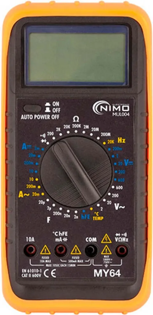 Multimètre Digital MY-64 Haute Précision avec Coque de Protection Gaine