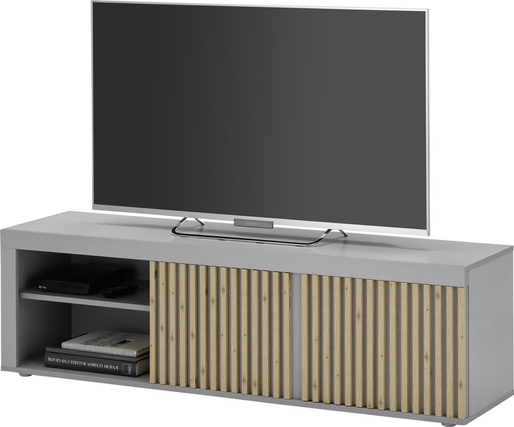 TV-Board >Jasper< in grau Nachbildung - 150x40x40cm (BxHxT)