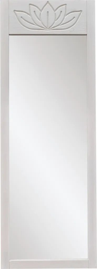 Grand Miroir Psyché Blanc en Bois Massif Style Lotus pour la Chambre
