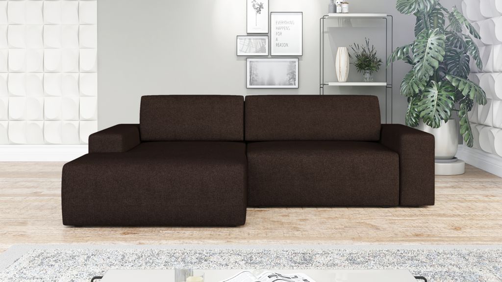 Ecksofa TOTI mit Schlaffunktion. Farbe: Dunkelbraun 26. Produktbild 