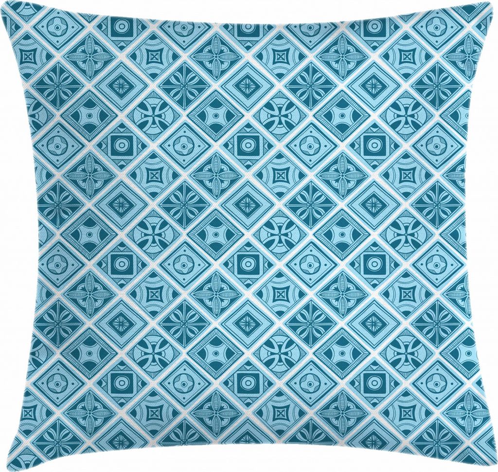 ABAKUHAUS Blau und weiß Kissenbezug, Lisboa Azulejos, Digitaldruck Waschbar Farbfester Kopfkissenhülle Reißverschluß Beidseitiger Druck, 60 x 6...