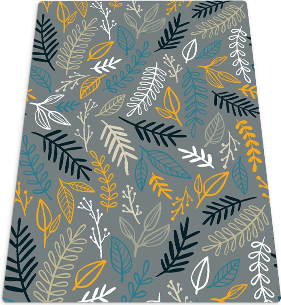 Bodenmatte - Bodenschutzmatte - Bürostuhlunterlage - Stuhlmatte - Matte - 140x100 cm - Blätter und Zweige