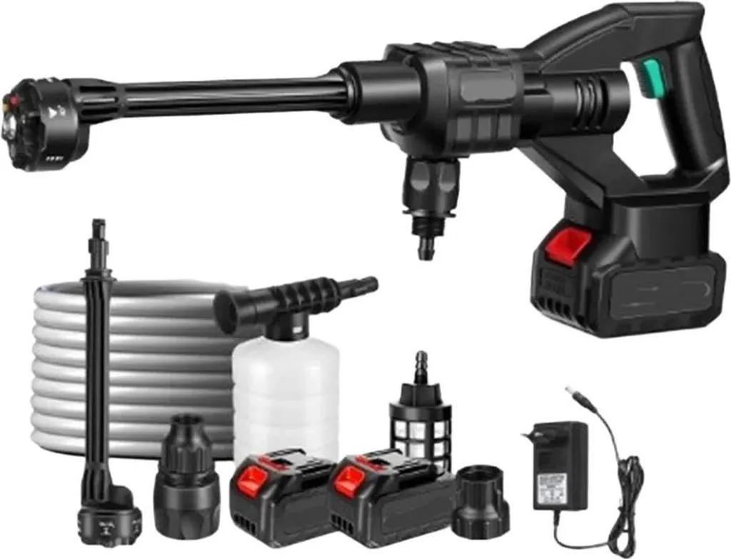 Mini Idropulitrice Batteria 21V Rossa - Lavaggio Auto e Bici Portatile