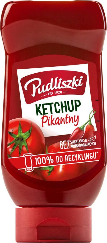 Pudliszki Ketchup Pikantny | Scharfer Tomatenketchup mit Produktbild 