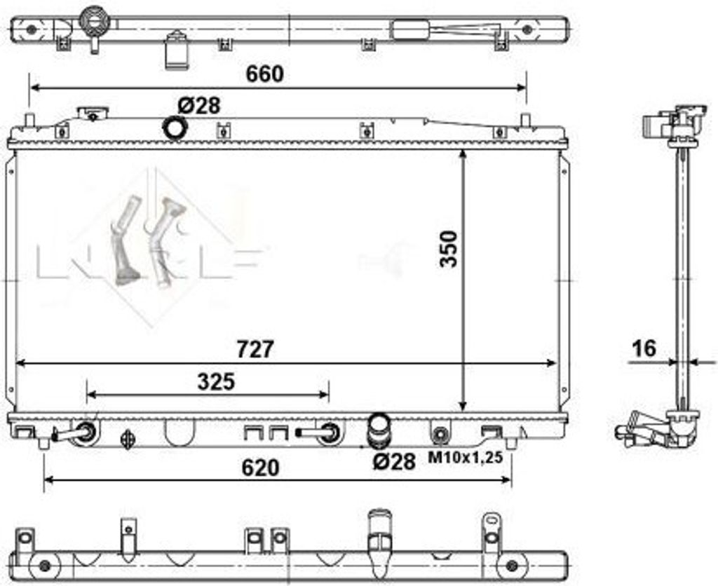 NRF 54505 Motorkühler OE 19010RB1J51 kompatibel mit City