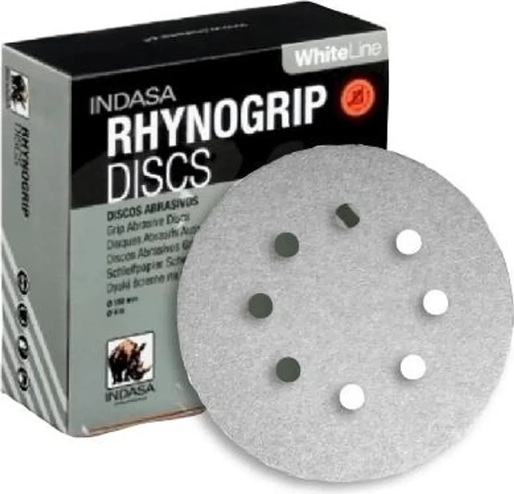 INDASA Rhynogrip Bianco 125/8H P120 disco da sbavo