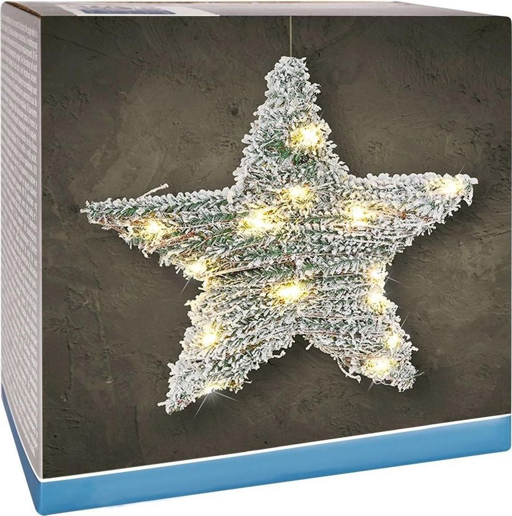 Weihnachtsstern mit Schneeeffekt und 20 LED-Lichtern