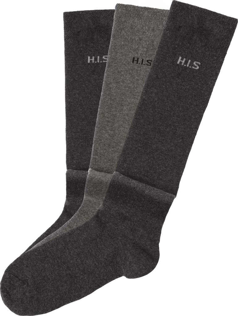 H.I.S. Kniestrümpfe 3 -teilig 2x anthrazit meliert, 1x grau Produktbild 