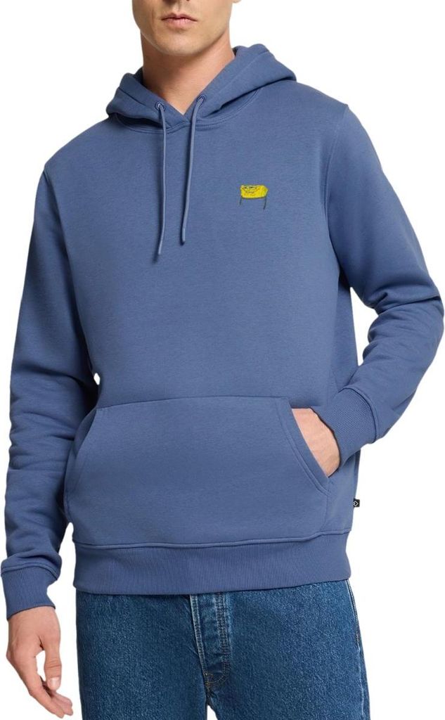 Spreadshirt SpongeBob Schwammkopf Stick Brustmotiv Herren Premium Hoodie, XXL, Taubenblau