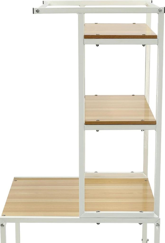 Couchtisch - Dreistufig - Mit Ablagefächern - Tragkraft 10 kg pro Ebene - MDF & Eisen - Gummifüße - Khaki