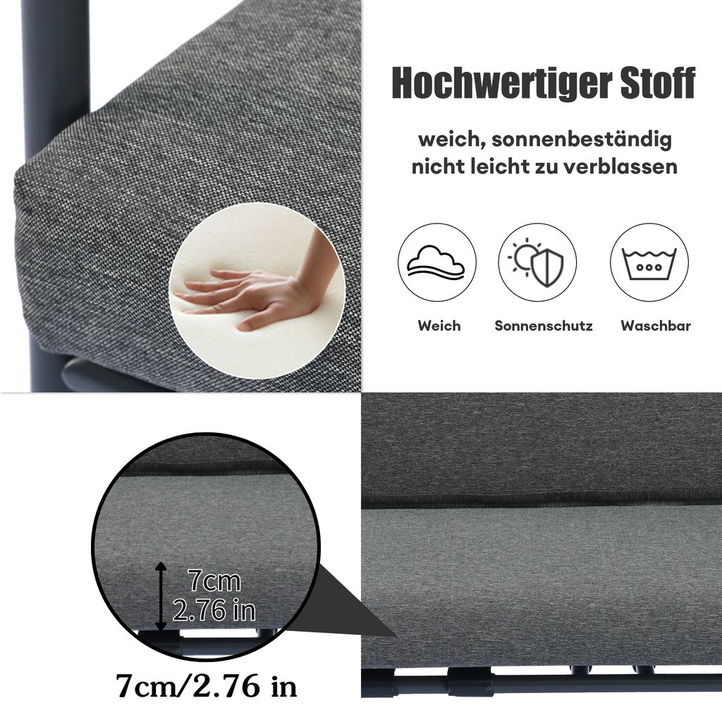 Merax Gartenmöbel-Set für 4 Personen, 5-tlg. Sitzgruppe mit Produktbild 8