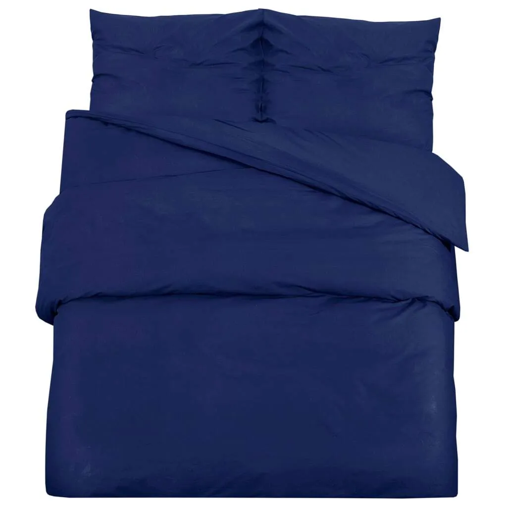 Completo Letto 200x200 Microfibra Blu Navy - No Stiro e Traspirante