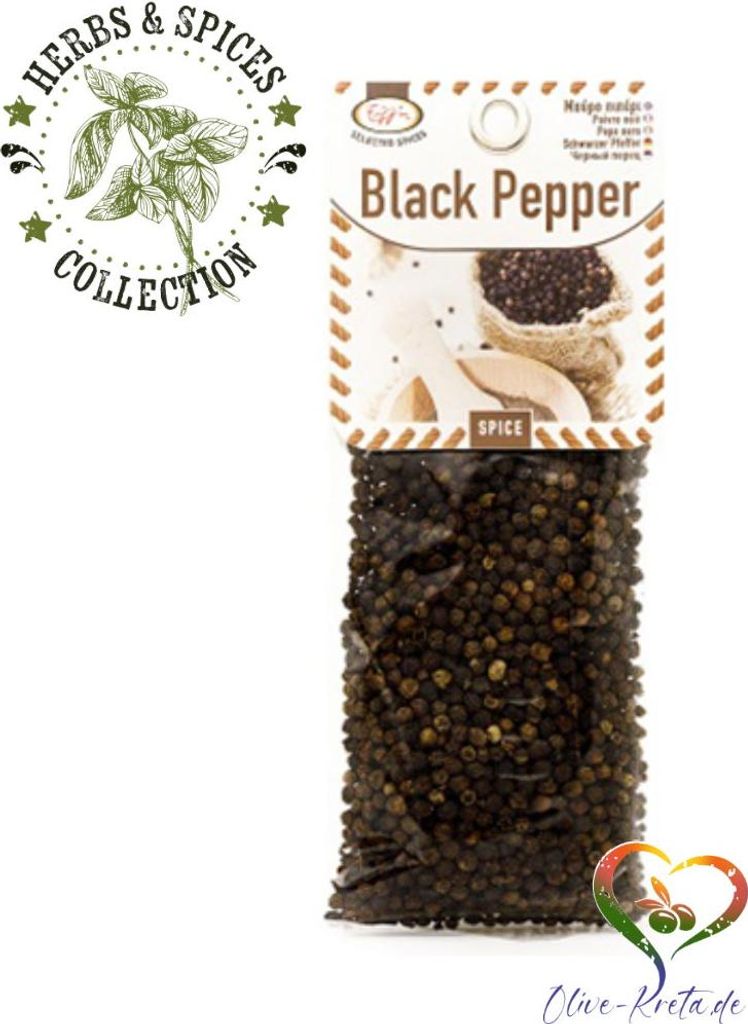 ELLIE 14602 Schwarze Pfefferkörner 70g von Kreta