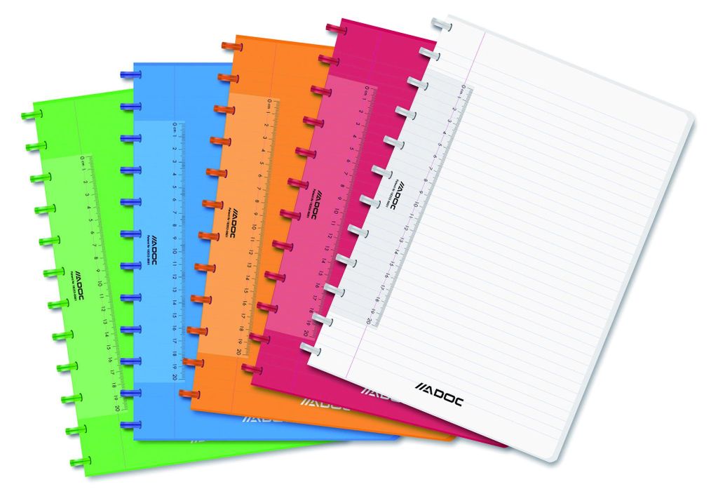 Adoc - Notizbuch A4 Linie 144 Seiten 90gr sortiert | 10 Stück