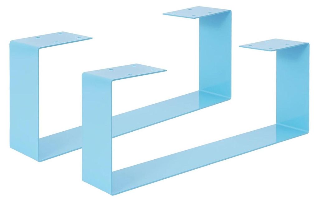 Tischbeine aus Kohlenstoffstahl - Möbelbeine 2er-Set 50 cm - Für Couchtisch/Nachttisch - Tragkraft 50–100 kg - Blau lackiert