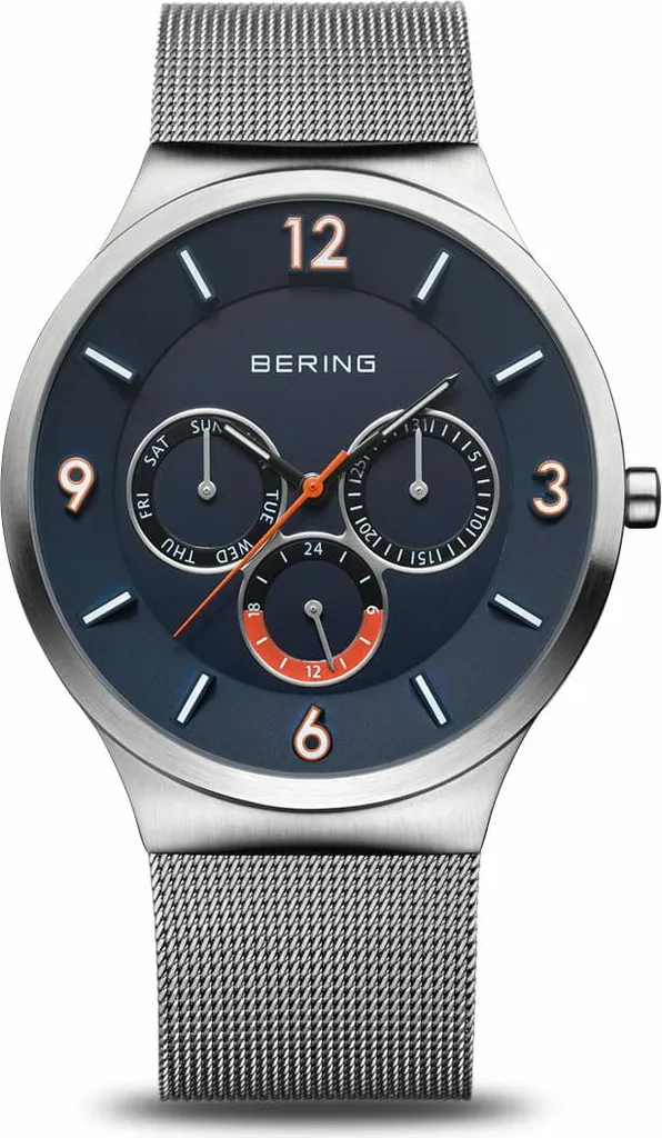 Montre Homme en Acier Argenté Bering Classic avec Maille Milanaise Chic