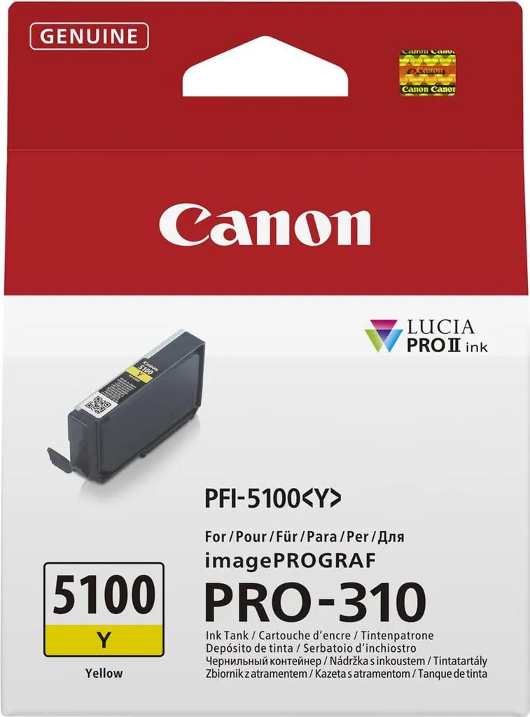 Canon PFI-5100 Y Giallo Originale 14,4ml per imagePROGRAF PRO-310