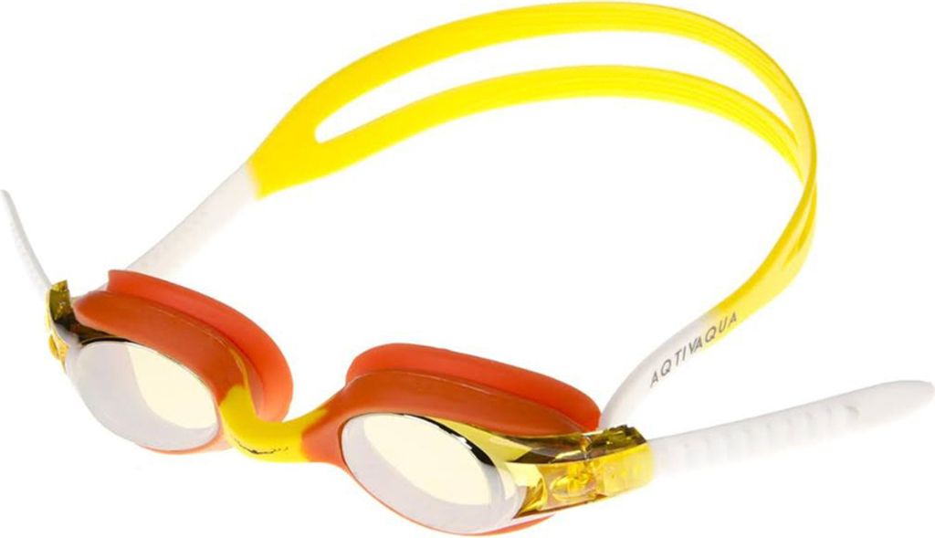 AqtivAqua Schwimmbrille Kinder, Schwimmbrille, für Kinder 3-10 Jahre, Orange/Weiß, UV-Schutz, anti-fog