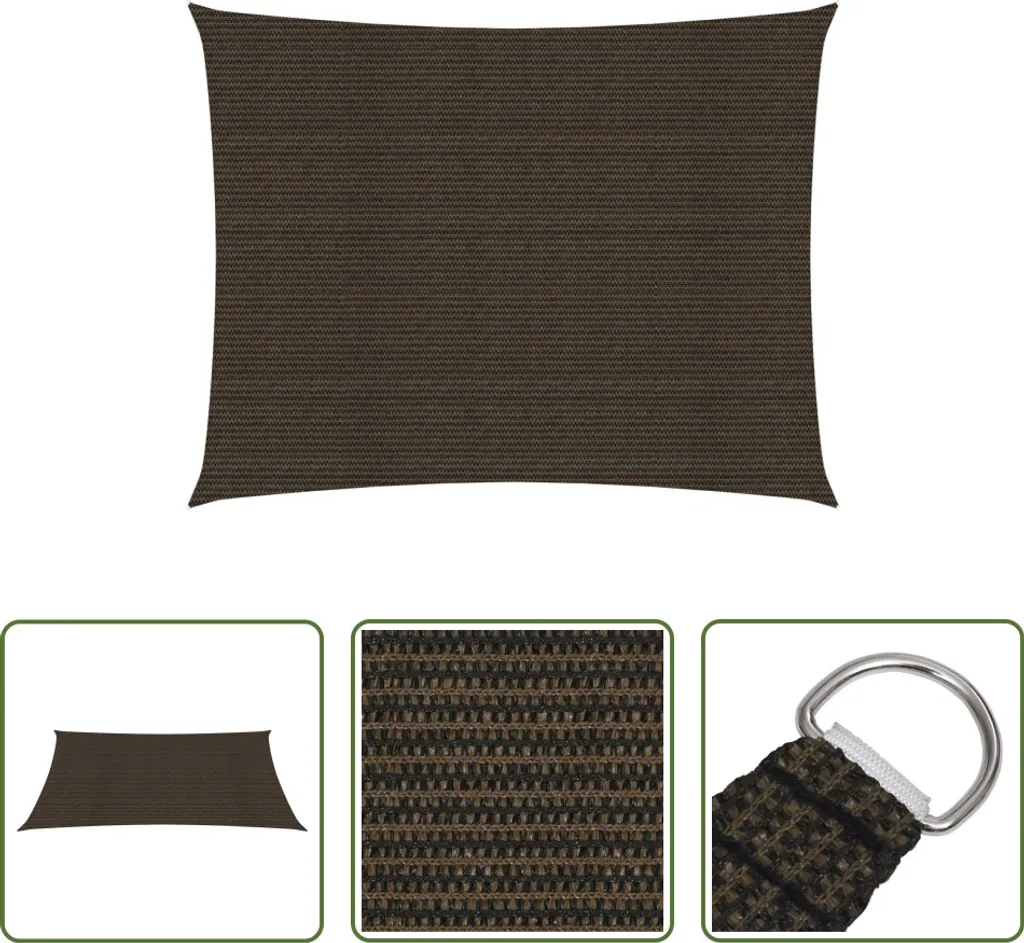 Vela Parasole 3x4 m Marrone HDPE | Resistente e Traspirante Living Store
