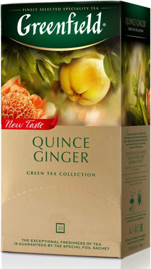 Greenfield Grüner Tee Quince Ginger 25 Teebeutel Grüntee Produktbild 