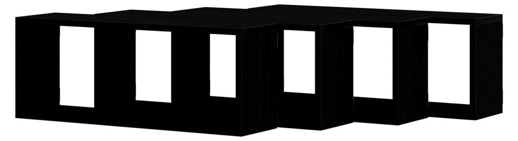 Wandregale 4 Stück Schwarz Eichen-Optik 60 x 15 x 23 cm, Rechteckige Wandregale aus Holz, Praktische Aufbewahrung für das Wohnzimmer