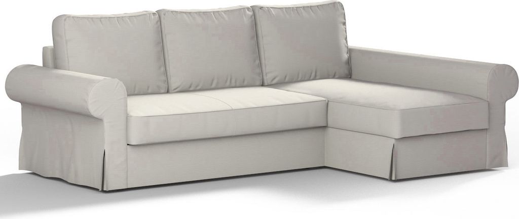 Dekoria Bezug für Backabro Bettsofa / Recamiere, hellgrau , Bezug für Bettsofa Backabro mit Recamiere