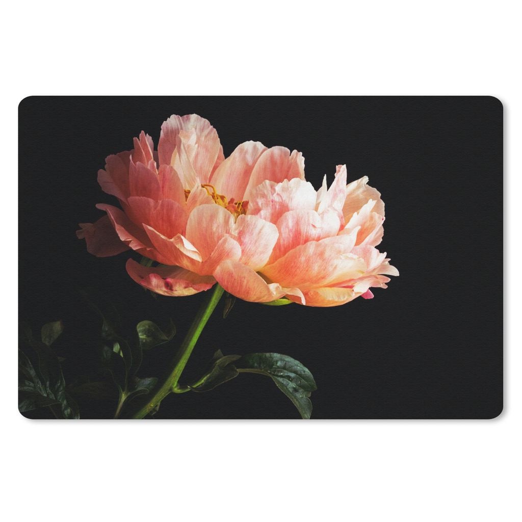 MuchoWow Mauspad Mousepad Korallenfarbene Pfingstrose 27x18 cm - Mousepads - Maus Mat - Pad - Mausunterlage - Büroartikel - Desk Matten