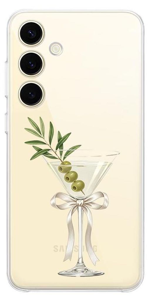 Flexible Hülle für das Samsung Galaxy S24 Plus, Kameraschutz, TPU Silikon transparent, trockener Martini