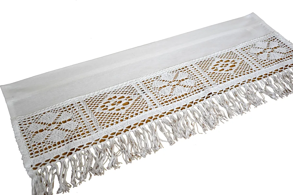 Tenda Pizzo Uncinetto 30/70 Bianco | Arredo Shabby Chic e Provenzale