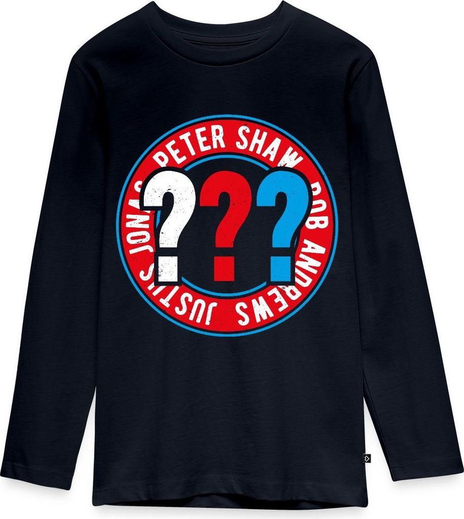 Spreadshirt Die Drei Fragezeichen Kids Logo Kreis Teenager Premium Langarmshirt, 146/152 (10 Jahre), Navy