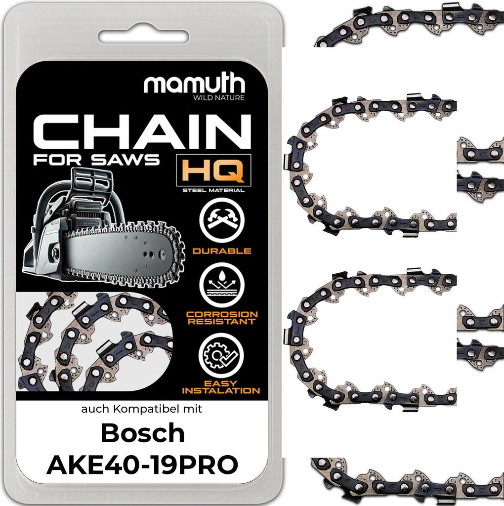 2x Chaîne de tronçonneuse 40cm 1,1mm 3,8" 57TG pour Bosch Image du produit 