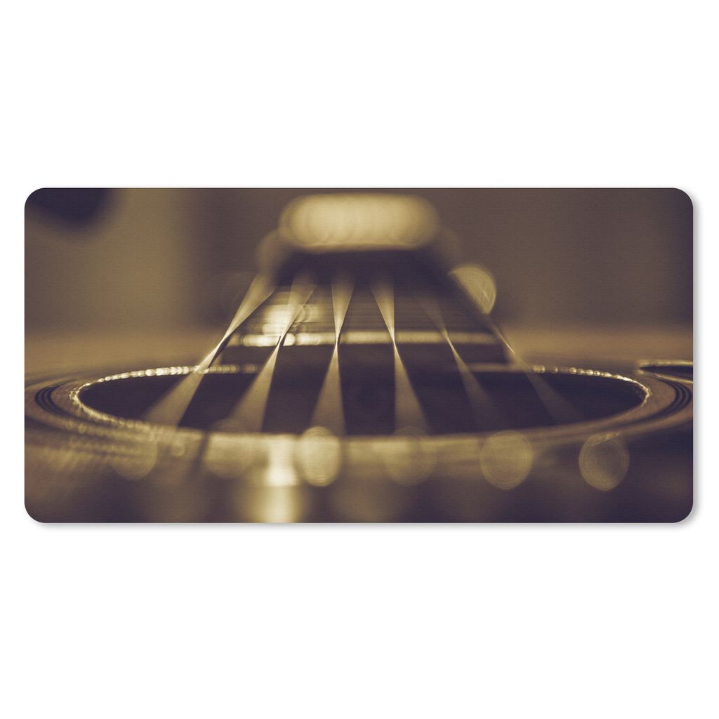 MuchoWow Mauspad Mousepad Nahaufnahme einer sechssaitigen akustischen Gitarre 60x30 cm - Mousepads - Maus Mat - Pad - Mausunterlage - Nachhaltig