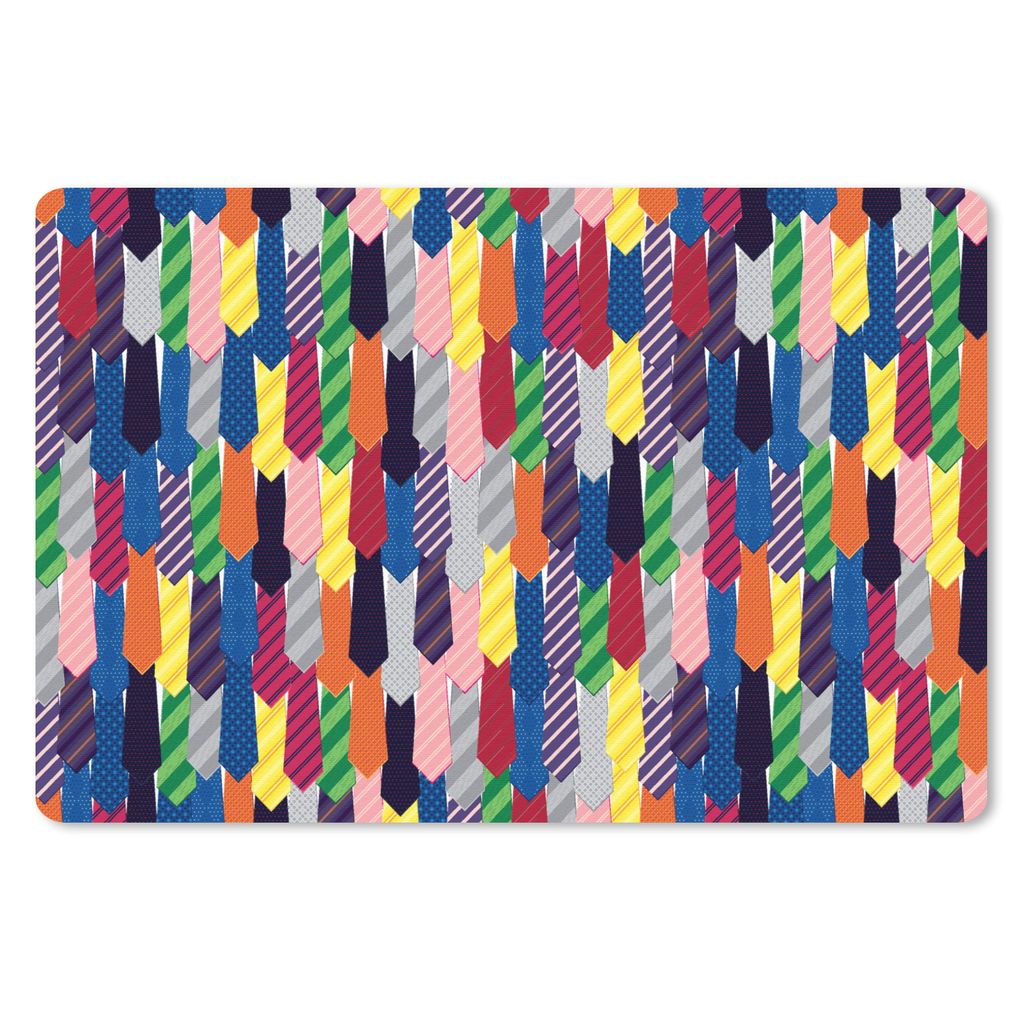 MuchoWow Schreibtischunterlage Krawatte - Regenbogen - Muster 60x40 cm - XXL Mauspad - Großes Mauspad