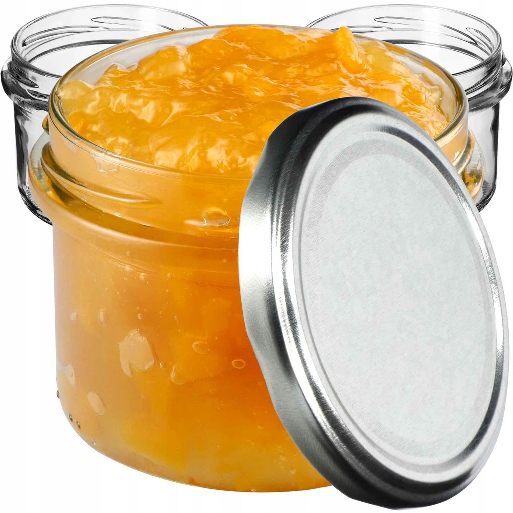 KADAX Einmachgläser mit Deckel "Tartu", Einmachgläser, 235ml, 10 Stück, silberner Deckel