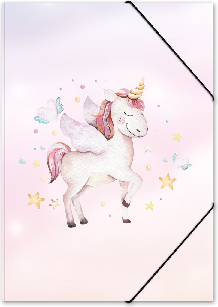 itenga Gummizugmappe Zeichenmappe A3 Motiv Einhorn Produktbild 