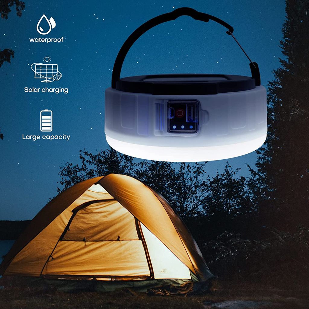 USB LED Solar Zelt-Camping-Lampe Solarleuchte Garten Zeltlicht mit Solar Panel 