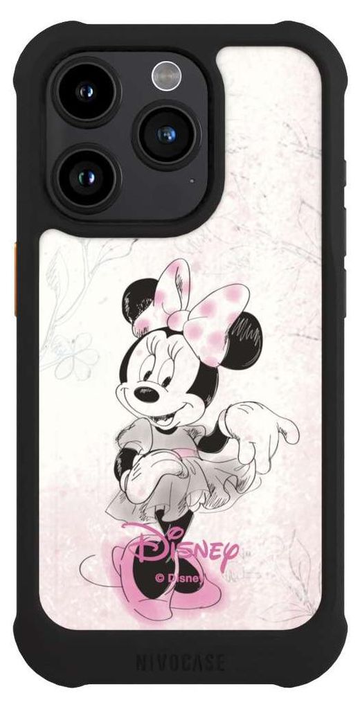 NIVOCASE Hülle für Apple iPhone 15 Pro Stoßfeste Handyhülle NIVOmax Case Schwarz Disney Minnie Mouse Vintage