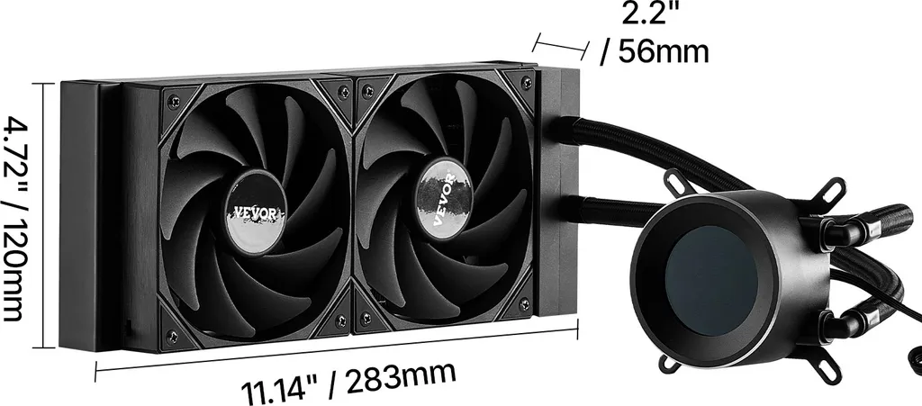 Dissipatore Liquido CPU VEVOR 120mm AIO Fan 2200RPM Display OLED Gaming - 8