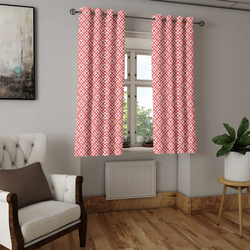 Rideau à œillets rose ABAKUHAUS 280x175 cm avec motifs géométriques - 7