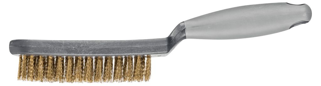 PFERD TOOLS Handbürste mit Kunststoffkörper und ergonomischem Griff HBUP 3reihig Messing-Draht-Ø0,30